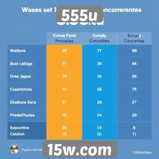 Comparação de jogos disponíveis em 555u com concorrentes